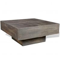 Salontafel vierkant massief mangohout donkerbruin - thumbnail