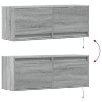 Tv-wandmeubel met LED-verlichting 100x31x35 cm grijs sonoma - thumbnail