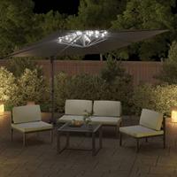 VidaXL Zweefparasol met led-verlichting 400x300 cm antracietkleurig - thumbnail