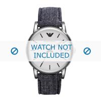 Horlogeband Armani AR1696 Leder Blauw 20mm - thumbnail