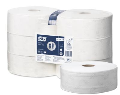 Tork toiletpapier Jumbo, 2-laags, 380 meter, systeem T1, pak van 6 rollen