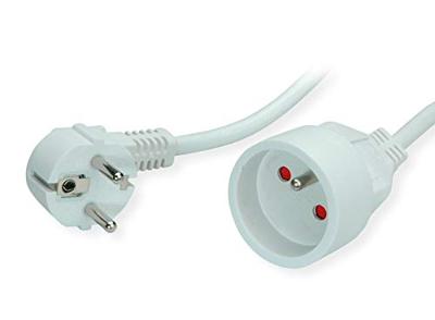 VALUE Stroom verlengkabel met aarde, 230VAC, UTE versie, wit, 5 m