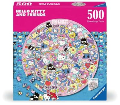 Hello Kitty and Friends Round Jigsaw Puzzle (500 pieces)
