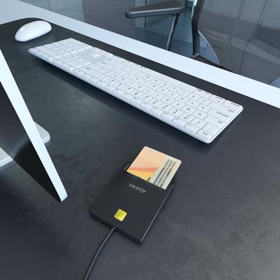 Kaartlezer Extern DNI Aisens ASCR-SN06-BK Zwart - thumbnail