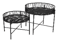 Aiko bijzettafeltjes zwart 60 cm - thumbnail