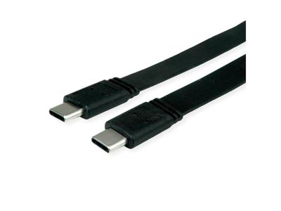 VALUE USB4 Gen 3 Kabel, C-C, M/M, 8K UHD-2, 40Gbit/s, Emark, 100W, extra plat, zwart, 0,5 m