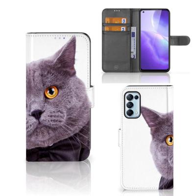 OPPO Find X3 Lite | Telefoonhoesje | Met pasjeshouder | Kat OPPO Find X3 Lite | Telefoonhoesje | Met pasjeshouder | Kat