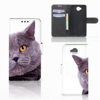 Microsoft Lumia 650 | Telefoonhoesje | Met pasjeshouder | Kat - thumbnail