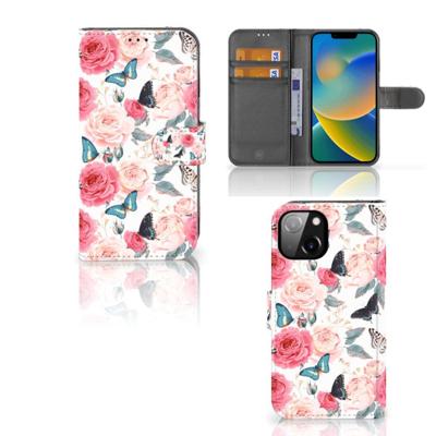 Apple iPhone 14 Hoesje Butterfly Roses Apple iPhone 14 Hoesje Butterfly Roses