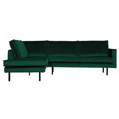 WOOOD Hoekbank 'Rodeo' Links, Velvet, kleur Green Forest