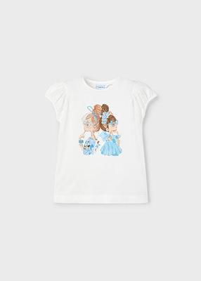 Mayoral Zomer t-shirt S/S pop meisjes - natural wit