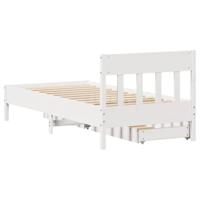 Bedframe zonder matras massief grenenhout wit 90x200 cm - thumbnail