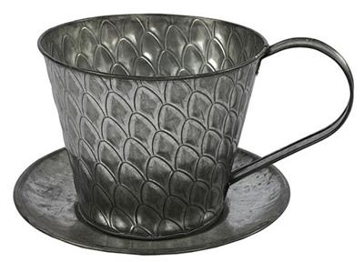 Bloempot kop ro Sannah L zink-L21B21H12,5CM