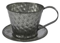 Bloempot kop ro Sannah L zink-L21B21H12,5CM - thumbnail