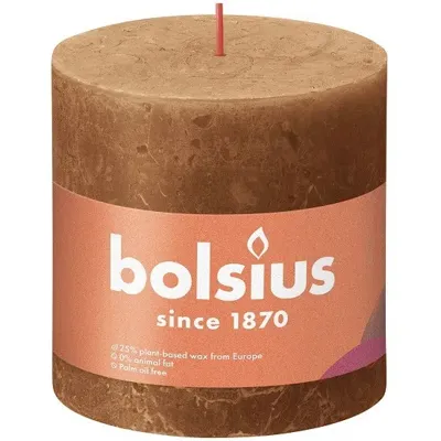 Bolsius shine rustiekkaars 100/100 spice brown