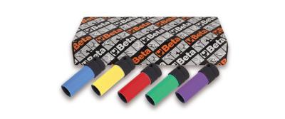 Beta 5-delig set slagdoppen voor wielmoeren, met gekleurde polymeer beschermhulzen 720LC/S5 - 007200645