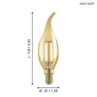 EGLO Ledlamp - kaars met tip - e14 - 320 lm - amber - 1700 k - dimbaar - thumbnail