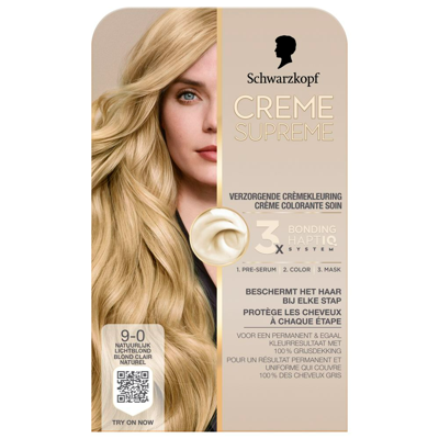Schwarzkopf Creme Supreme Crèmekleuring 9-0 Natuurlijk Lichtblond Schwarzkopf Creme Supreme Crèmekleuring 9-0 Natuurlijk Lichtblond