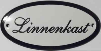 Emaille deurbord ovaal Linnenkast