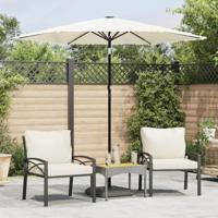 VidaXL Parasol met stalen paal 223x223x213 cm wit - thumbnail