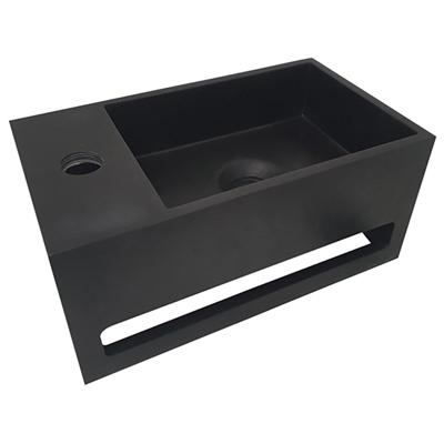 Wiesbaden Julia Fontein Links Mat Zwart 35x20x16cm Solid Surface