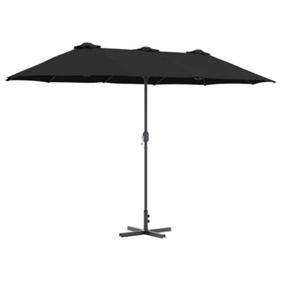 Tuinparasol Zwart 380 x 196 x 235 cm Poedergecoat staal