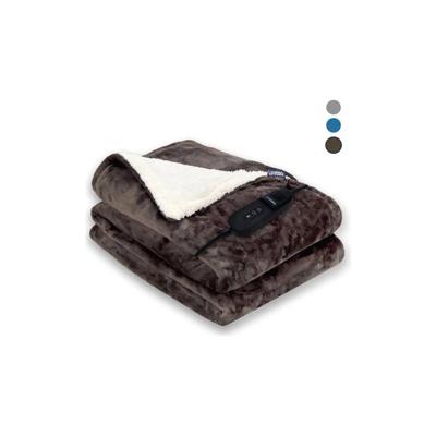 Luvego Elektrische Bovendeken XL 1 Persoons - 180x130CM - Warmtedeken, Omslagdeken & Knuffeldeken - 3M lange Kabel - 160W - Warme Deken - Verwarmd Fleece Plaid - Bruin