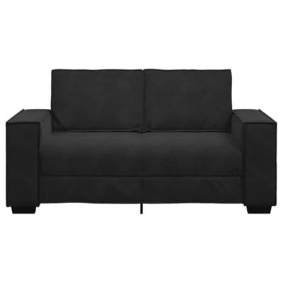Tweezitsbank 120 cm fluweel zwart - thumbnail
