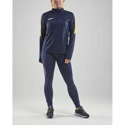 Craft 1905625 Progress Halfzip Tee LS W - Navy/Yellow - M