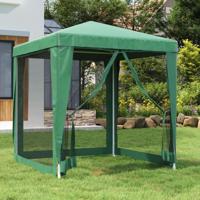 Partytent met 4 mesh zijwanden 2x2 m HDPE groen - thumbnail