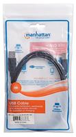 Manhattan USB-kabel USB 2.0 USB-A stekker, USB-B stekker 1.80 m Zwart Vergulde steekcontacten, UL gecertificeerd 333368-CG - thumbnail