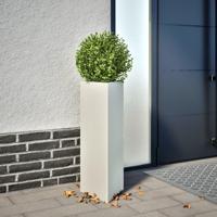 VidaXL Plantenbak driehoek 30x26x75 cm staal wit - thumbnail