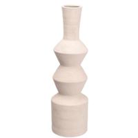 Vaas Gift Decor Wit Keramisch Geometrisch 15 x 60 x 15 cm - thumbnail