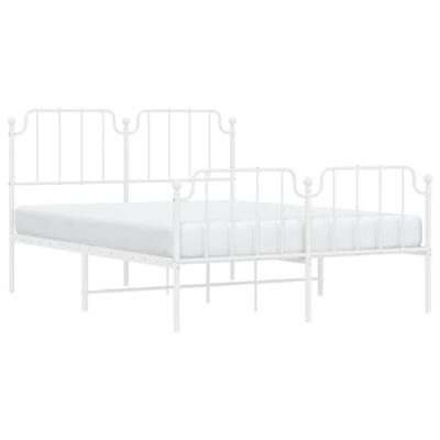 Bedframe met hoofd- en voeteneindemetaal wit 140x190 cm