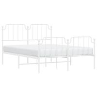 Bedframe met hoofd- en voeteneindemetaal wit 140x190 cm - thumbnail