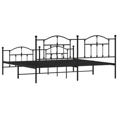 Bedframe met hoofd- en voeteneinde metaal zwart 193x203 cm Bedframe met hoofd- en voeteneinde metaal zwart 193x203 cm