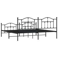 Bedframe met hoofd- en voeteneinde metaal zwart 193x203 cm - thumbnail
