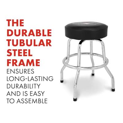 Fender Custom Shop Logo Barstool 24" Black/Chrome gitaarkruk (61 cm)