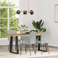 Eetkamerstoelen 4 st fluweel lichtgrijs - thumbnail
