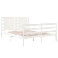 Bedframe zonder matras massief grenenhout wit 120x190 cm - thumbnail