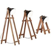 Vloerlampen 3 st E27 massief mangohout zwart - thumbnail