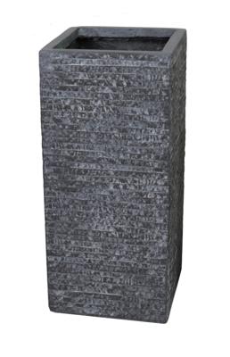 Mcollections Plantenbak Kubus Hoog - 23 x 23 x 51 cm - Clayfibre - Grafiet