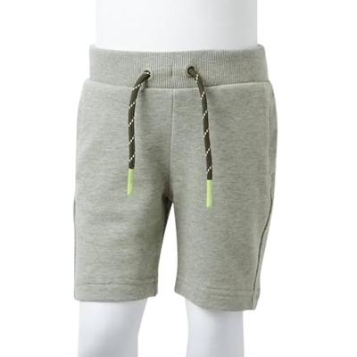 Kindershorts met trekkoord 116 gemleerd lichtkakikleurig