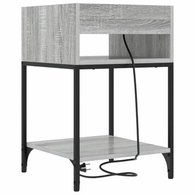 Nachtkastje 2 pcs Grijs Sonoma 40 x 40 x 61 cm Bewerkt hout