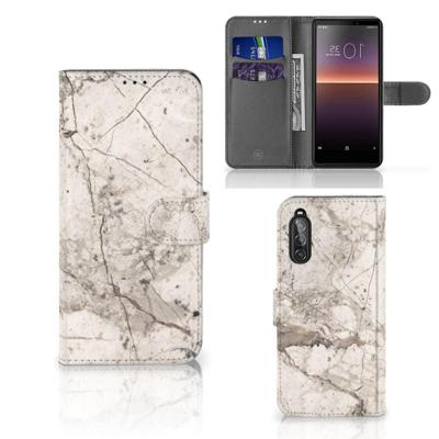 Sony Xperia 10 II | Bookcase | Marmer Beige