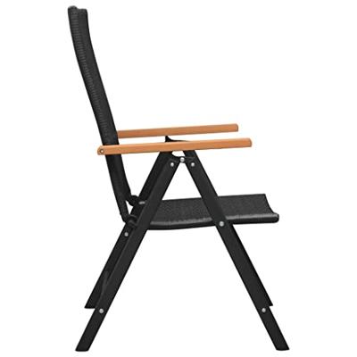 Tuinstoelen 4 st poly rattan zwart