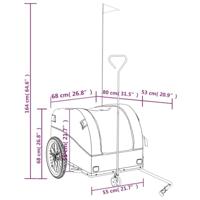 Fietstrailer 45 kg ijzer zwart en grijs - thumbnail