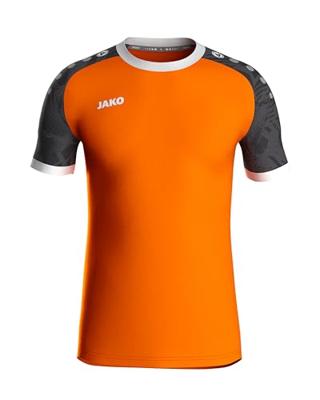 JAKO 4224 Shirt Iconic Km - Fluo Oranje/Zwart - 3XL