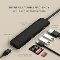 Satechi USB-C 7-in-1 Slim multiport adapter (ethernet) - Black - thumbnail