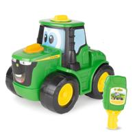 Tomy Johnny tractor met sleutel key 'n go - john deere - thumbnail
